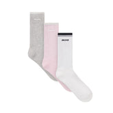 RIBBED CREW LOGO SOCK 3-PACK | CHERRY BLOSSOM MULTI & LAYS FLAT ON A WHITE BACKGROUND | FLT