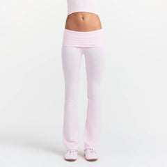 COTTON JERSEY FOLDOVER PANT | CHERRY BLOSSOM ON A MODEL FRONT VIEW @ | FOCUS: 0.0, 1.0, 0.9
