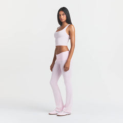 COTTON JERSEY FOLDOVER PANT | CHERRY BLOSSOM ON A MODEL SIDE VIEW @ | FOCUS: 0.0, 1.0, 0.9