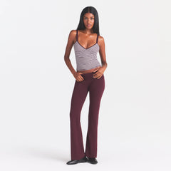 COTTON JERSEY FOLDOVER PANT | CURRANT & LAYS FLAT ON A WHITE BACKGROUND | FLT @ | FOCUS: 0.0, 1.0, 0.9