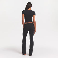 COTTON JERSEY FOLDOVER PANT | SOOT ON A MODEL BACK VIEW @ | FOCUS: 0.0, 1.0, 0.9