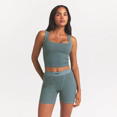 COTTON RIB TANK | KYANITE ON A MODEL FRONT VIEW