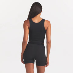 COTTON RIB TANK | SOOT ON A MODEL BACK VIEW @ | FOCUS: 0.0, 1.0, 0.9