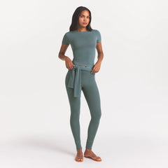 COTTON JERSEY T-SHIRT | KYANITE ON A MODEL FRONT VIEW @ | FOCUS: 0.0, 1.0, 0.9