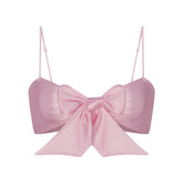 STRETCH SATIN TIE FRONT BRALETTE | HALITE FLAT ON A WHITE BACKGROUND | FLT