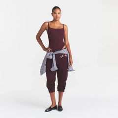 FITS EVERYBODY SQUARE NECK BODYSUIT | CURRANT ON A MODEL | FOCUS: 0.0, 1.0, 0.9
