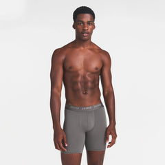 SKIMS STRETCH MENS 5" BOXER BRIEF | GUNMETAL ON A MODEL FRONT VIEW