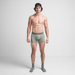 SKIMS COTTON MENS 3" BOXER BRIEF 3-PACK | STONE MULTI ON A MODEL FRONT VIEW @ | FOCUS: 0.9, 0.1, 0.7