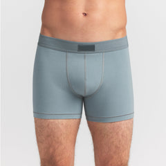 SKIMS COTTON MENS 3" BOXER BRIEF 5-PACK | VERDANT SKY MULTI ON A MODEL FRONT VIEW @ | FOCUS: 0.0, 1.0, 0.9