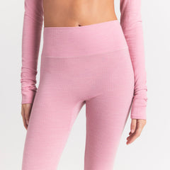 WOOL RIB HIGH-WAISTED LEGGING | HALITE ON A MODEL FRONT VIEW S | FOCUS: 0.0, 1.0, 0.9