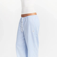COTTON POPLIN SLEEP OVERSIZED PANT | MARINA MESH STRIPE ON A MODEL | FOCUS: 0.0, 1.0, 0.9