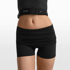 NikeSKIMS MATTE 3" FOLDOVER SHORT | OBSIDIAN ON A MODEL FRONT VIEW @ | FOCUS: 0.0, 1.0, 0.9