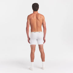 SKIMS COTTON RIB MENS 5" BOXER BRIEF | CHALK ON A MODEL FRONT VIEW @ | FOCUS: 0.0, 1.0, 0.9