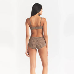 FITS EVERYBODY SCOOP BRALETTE | DESERT LEOPARD INK PRINT ON A MODEL BACK VIEW @ | FOCUS: 0.0, 1.0, 0.9