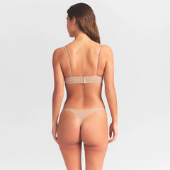 EVERYDAY COTTON UNLINED DEMI BRA | CLAY HEATHER ON A MODEL SIDE VIEW @ | FOCUS: 0.0, 1.0, 0.9