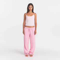 COTTON FLEECE CLASSIC STRAIGHT LEG PANT | HALITE WITH SNOW LOGO ON A MODEL FRONT VIEW @ | FOCUS: 0.0, 1.0, 0.9