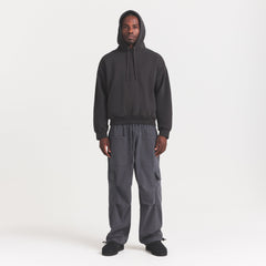 WOVEN MENS CARGO PANT | ASH ON A MODEL FRONT VIEW @ | FOCUS: 0.0, 1.0, 0.9