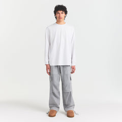 WOVEN MENS CARGO PANT | PACIFIC ON A MODEL FRONT VIEW @ | FOCUS: 0.0, 1.0, 0.9