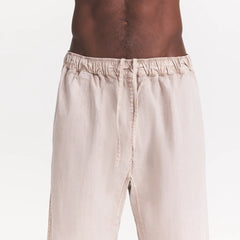 WOVEN MENS CARGO PANT | STONE ON A MODEL SIDE VIEW @ | FOCUS: 0.0, 1.0, 0.9