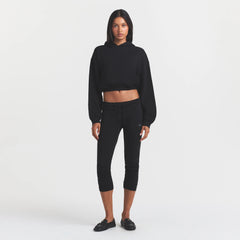 COTTON FLEECE LEGGING | ONYX ON A MODEL FRONT VIEW @ | FOCUS: 0.0, 1.0, 0.9