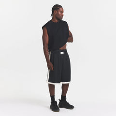MESH APPAREL MENS LONG SHORT | ONYX ON A MODEL FRONT VIEW @ | FOCUS: 0.0, 1.0, 0.9