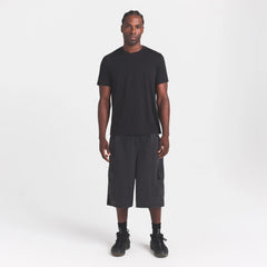WOVEN MENS RELAXED CARGO SHORT | ONYX ON A MODEL FRONT VIEW @ | FOCUS: 0.0, 1.0, 0.9