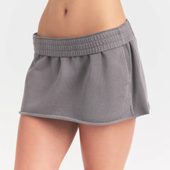 BOYFRIEND FLEECE MINI SKIRT | SHADOW ON A MODEL FRONT VIEW @ | FOCUS: 0.0, 1.0, 0.9