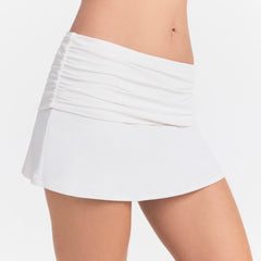 NikeSKIMS AIRY FOLDOVER SKORT | IVORY ON A MODEL