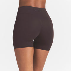 NikeSKIMS STUDIO STRETCH 5" BIKER SHORT | DARK ROASTON A MODEL FRONT