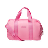 NikeSKIMS ACCESSORIES PUFFER GYM BAG | LIGHT FLAMINGO LAYS FLAT ON A WHITE BACKGROUND