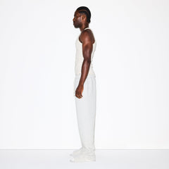 FLEECE LOUNGE MENS CLASSIC STRAIGHT LEG PANT | LIGHT HEATHER GREY ON A MODEL FRONT VIEW @ | FOCUS: 0.0, 1.0, 0.9