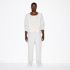 FLEECE LOUNGE MENS CLASSIC STRAIGHT LEG PANT | LIGHT HEATHER GREY ON A MODEL FRONT VIEW @ | FOCUS: 0.0, 1.0, 0.9