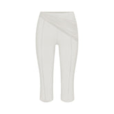 ULTRA FINE MESH DRAPED CAPRI | IVORY LAYS FLAT ON A WHITE BACKGROUND | FLT