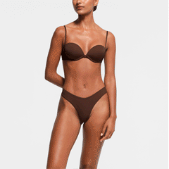 MULTI-WAY BRA | COCOA ON A MODEL FRONT VIEW