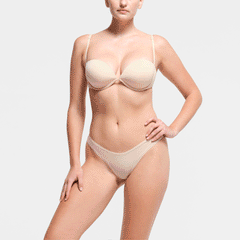 MULTI-WAY BRA | SAND ON A MODEL FRONT VIEW