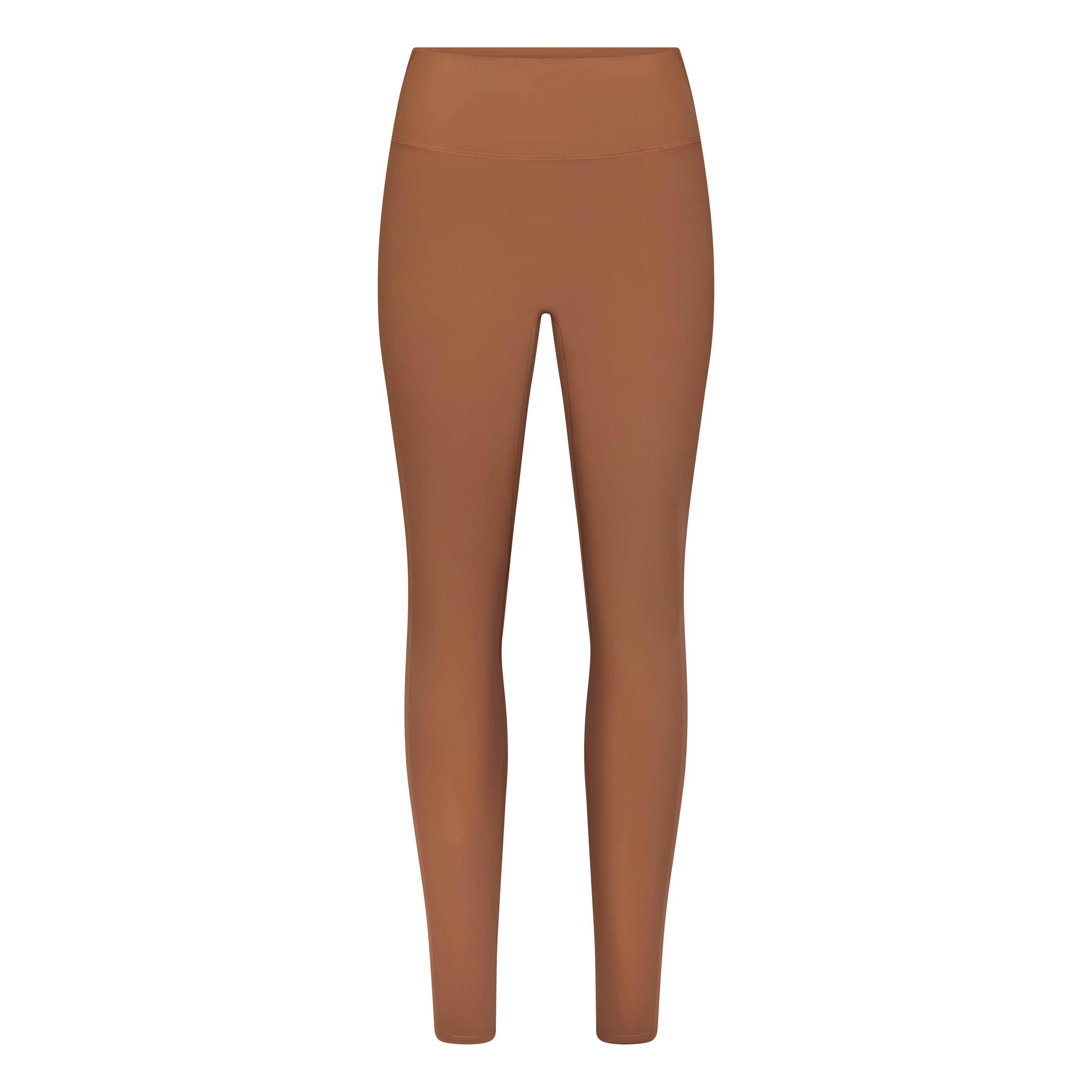 NikeSKIMS MATTE 26" LEGGING | CAROB BROWN FLAT ON A WHITE BACKGROUND | FLT