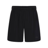 NikeSKIMS STRETCH KNIT DOLPHIN SHORT | NSKM OBSIDIAN/NSKM IGNEOUS FLAT ON A WHITE BACKGROUND | FLT