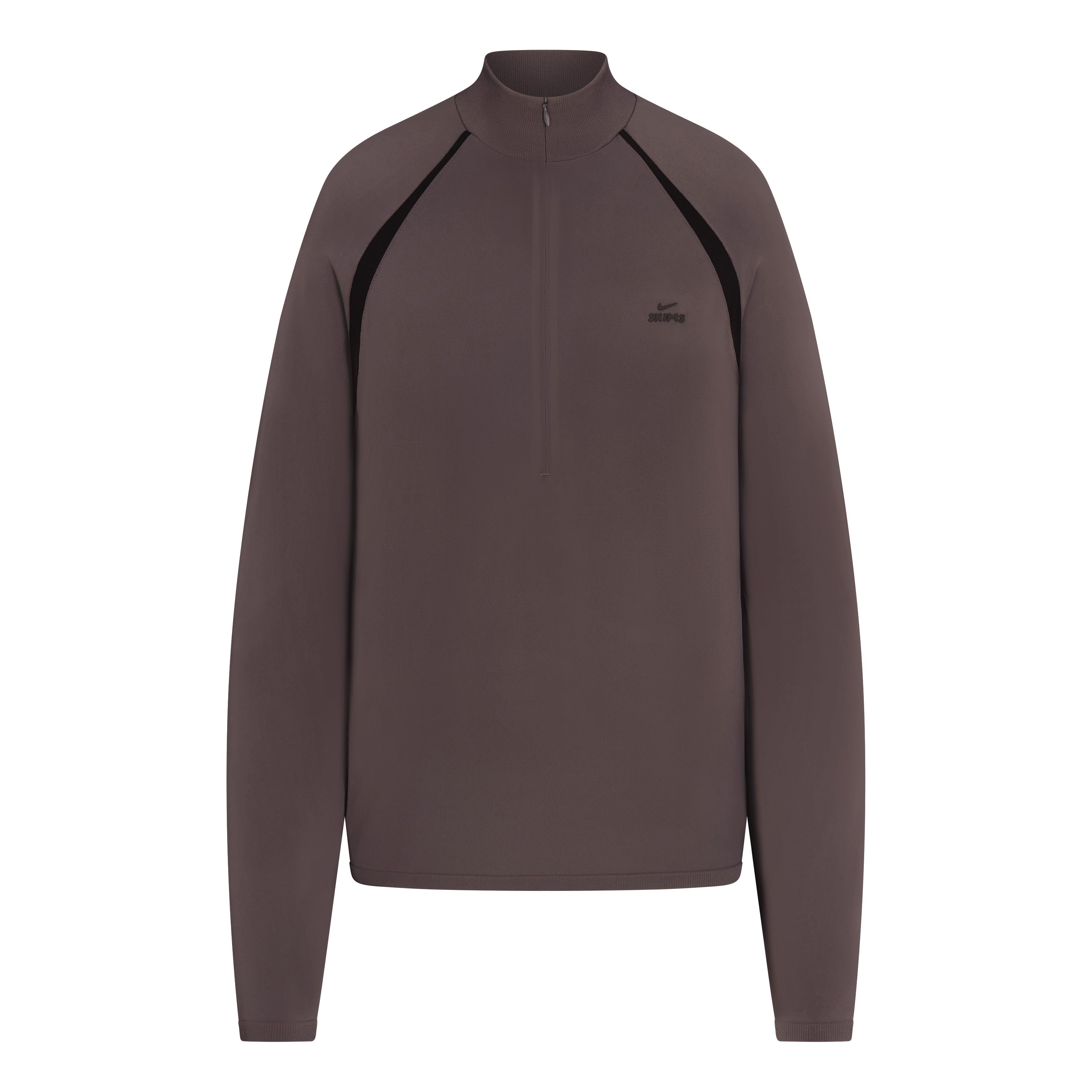 NikeSKIMS STRETCH KNIT LONG SLEEVE HALF ZIP | NSKM RESIN/NSKM PHOENIX/(NSKM RESIN) FLAT ON A WHITE BACKGROUND | FLT
