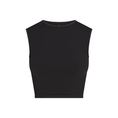NikeSKIMS RIBBED SEAMLESS MUSCLE TANK | NSKM OBSIDIAN/NSKM ARMOR FLAT ON A WHITE BACKGROUND | FLT