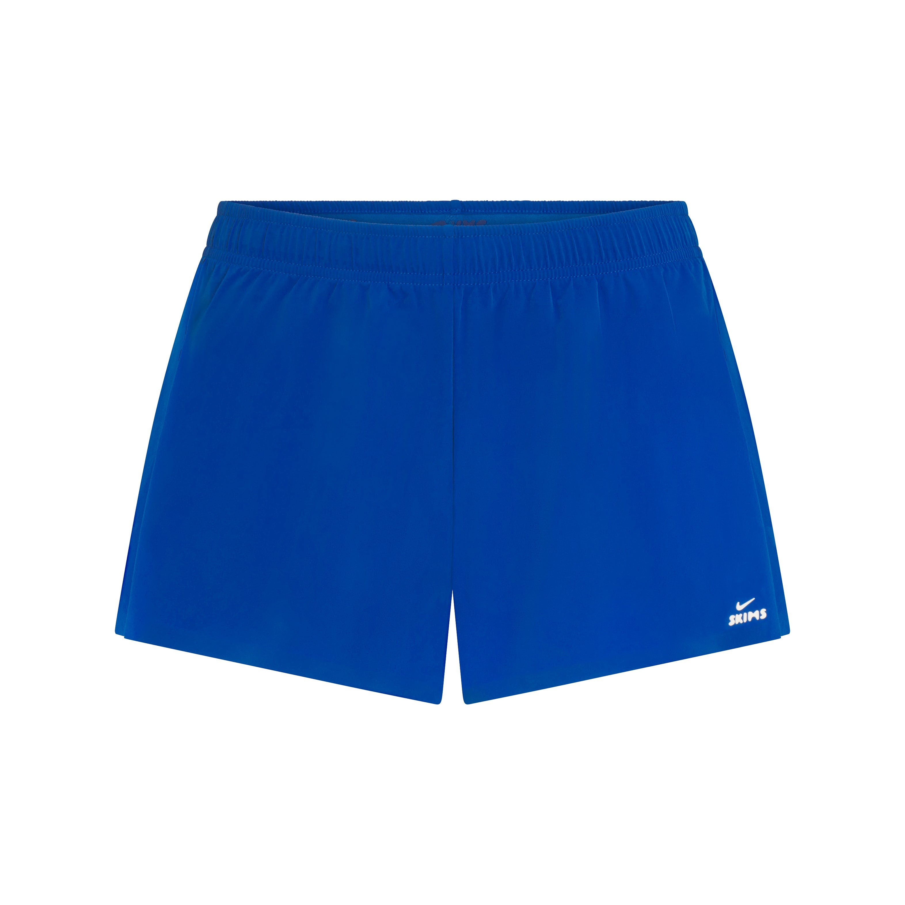 NikeSKIMS STRETCH NYLON RUNNER SHORT | NSKM COBALT FLAT ON A WHITE BACKGROUND | FLT