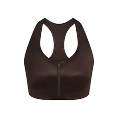 NikeSKIMS SATIN SHINE RACER BACK ZIP FRONT BRA | NSKM PHOENIX FLAT ON A WHITE BACKGROUND | FLT