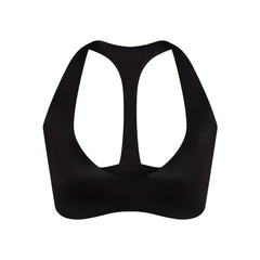 NikeSKIMS SHINE PLUNGE BRA | NSKM OBSIDIAN FLAT ON A WHITE BACKGROUND | FLT
