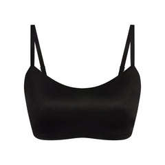 NikeSKIMS SHINE SCOOP CAMI BRA | NSKM OBSIDIAN FLAT ON A WHITE BACKGROUND | FLT