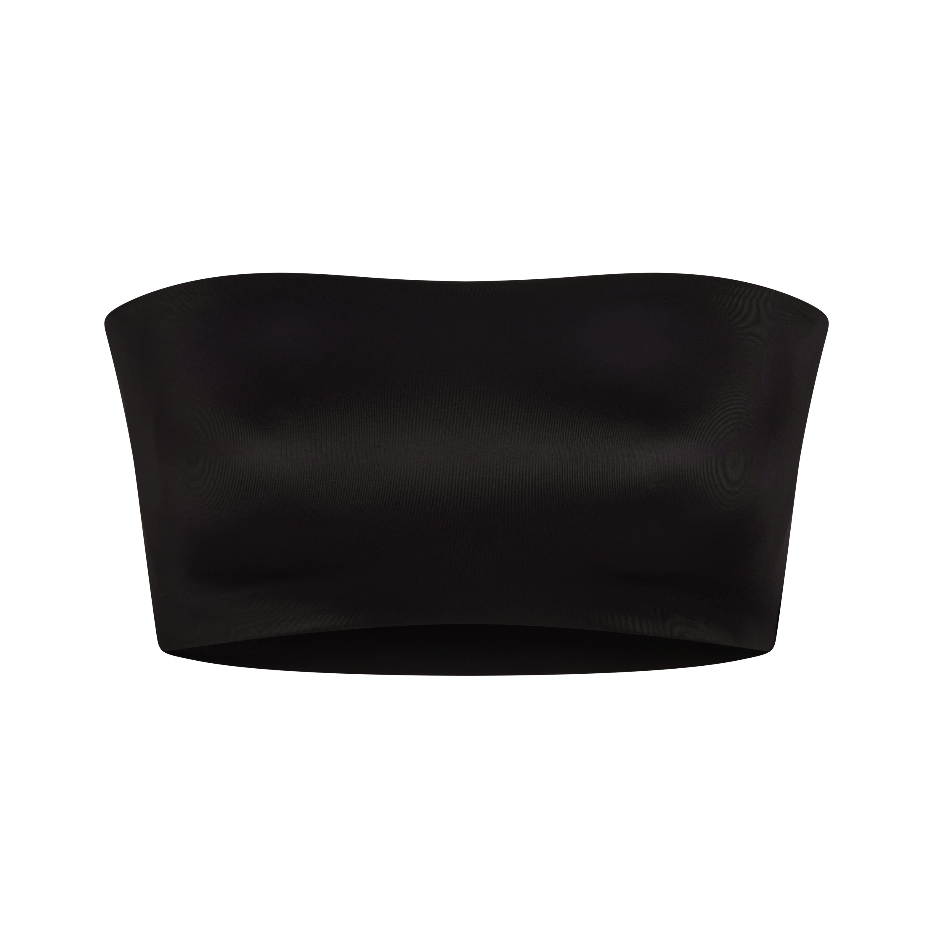 NikeSKIMS SHINE BANDEAU BRA | NSKM OBSIDIAN FLAT ON A WHITE BACKGROUND | FLT