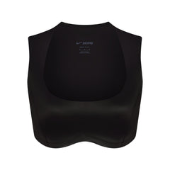 NikeSKIMS SHINE OPEN SCOOP BRA | NSKM OBSIDIAN FLAT ON A WHITE BACKGROUND | FLT