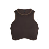NikeSKIMS RIBBED SEAMLESS RACER FRONT BRA | PHOENIX FLAT ON A WHITE BACKGROUND | FLT