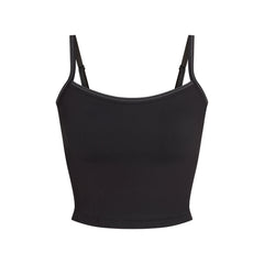 NikeSKIMS RIBBED SEAMLESS CAMI | OBSIDIAN FLAT ON A WHITE BACKGROUND | FLT