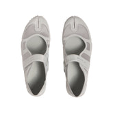 NikeSKIMS FOOTWEAR RIFT SATIN | LT BONE FLAT ON A WHITE BACKGROUND | FLT