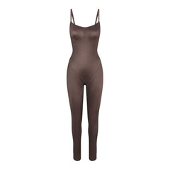 NikeSKIMS SHINE CAMI LONG ONESIE | NSKM RESIN FLAT ON A WHITE BACKGROUND | FLT