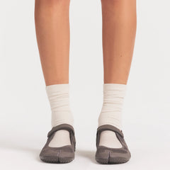NikeSKIMS ACCESSORIES RIFT CREW SOCK | LIGHT OREWOOD BROWN ON A MODEL SIDE VIEW
